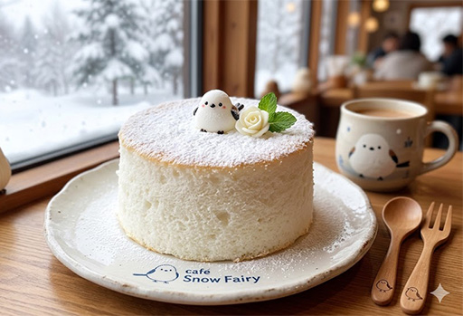 ふわふわ雪のシフォンケーキ