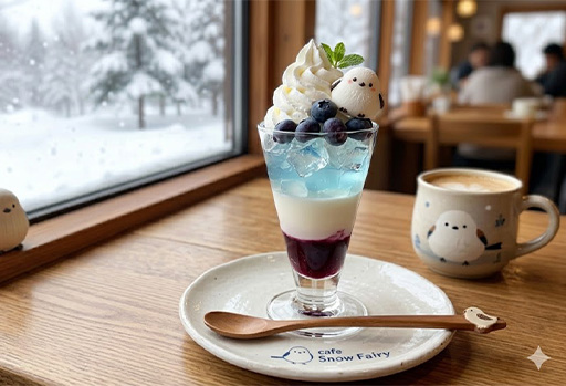 流氷とハスカップのグラスパフェ